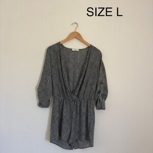 Black and White Patterned Romper